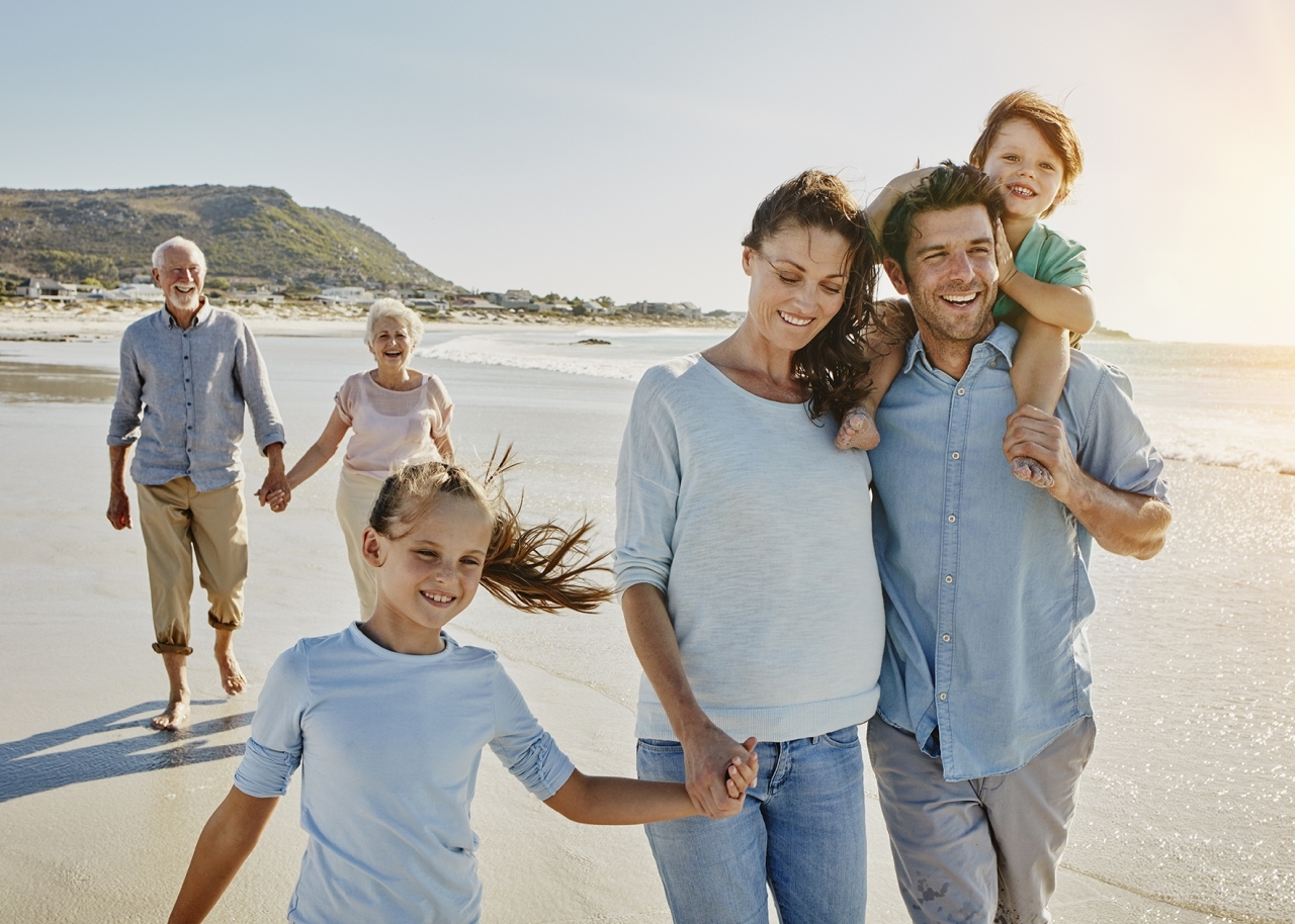 Family on Beach - three generations